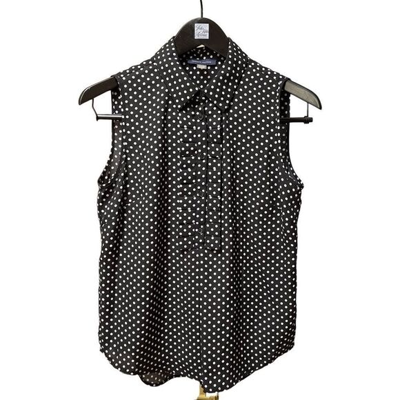 🌟70% OFF🌟Tommy Hilfiger Polka Dot Navy Sleeveless Top - Picture 1 of 2